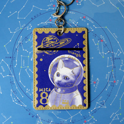 通過案件“上尉Maika郵票”在空間旅行的白色貓雲母系列 第1張的照片