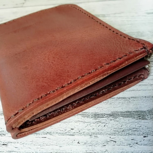 L字ファスナー財布（ダークブラウン） ミニ財布 ハーフサイズ 革