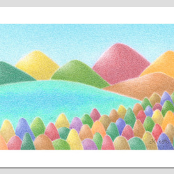 色彩の森(2Lサイズ。色鉛筆画。複製画) 2枚目の画像