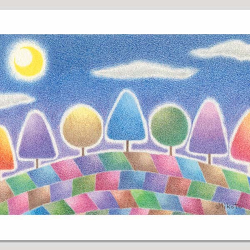 ムーンライト(2Lサイズ。色鉛筆画。複製画) 絵画 美琴 通販