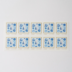 63円切手 10枚 青のアマビエさま 2枚目の画像