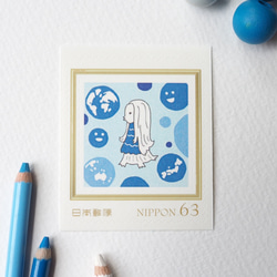 63円切手 20枚 （1シート）青のアマビエさま 1枚目の画像