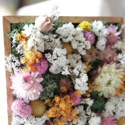 小花生活_春日花園乾燥花木盒、乾燥花壁飾 第5張的照片