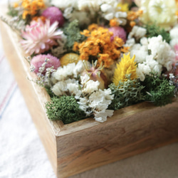 小花生活_春日花園乾燥花木盒、乾燥花壁飾 第8張的照片