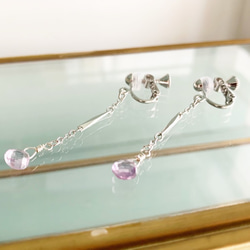 [二月誕生石] 粉色紫水晶耳環/耳環 Vol.2 第2張的照片