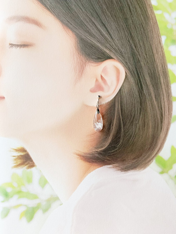玫瑰石英吊式耳環/引導你愛自己的耳環 第7張的照片