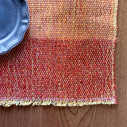 手工編織午餐墊“黃色和橙色混合 2” 第1張的照片