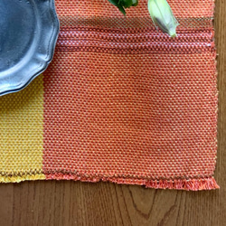 手織りランチョンマット「Yellow and Orange Mix 3」 1枚目の画像