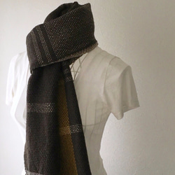 【羊毛：秋冬】男女皆宜：手工編織圍巾“Deep Grown Mix” 第1張的照片