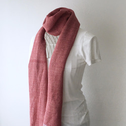 [絲綢：所有季節]中性：手工編織失速“粉紅色和灰色” 第2張的照片