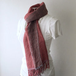 [絲綢：所有季節]中性：手工編織失速“粉紅色和灰色” 第3張的照片