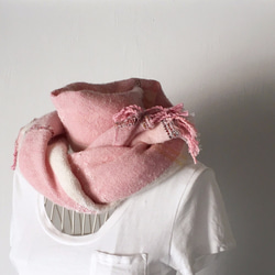 【寶貝羊駝和棉花：所有季節]中性：手工編織失速“粉紅與白2” 第9張的照片