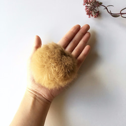 [Bag charm] White Real Rabbit Fur with a bird charm bringing 第5張的照片