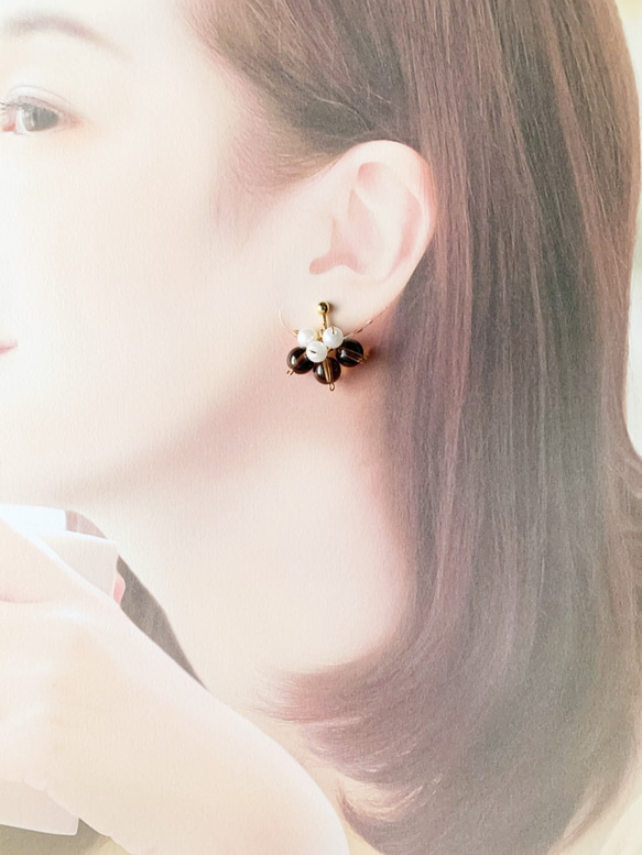 [Guardian stone] Smoky Quartz earrings 第3張的照片