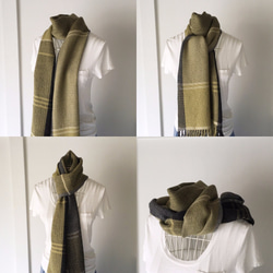 [Unisex Scarf] Green & Gray Mix 第2張的照片