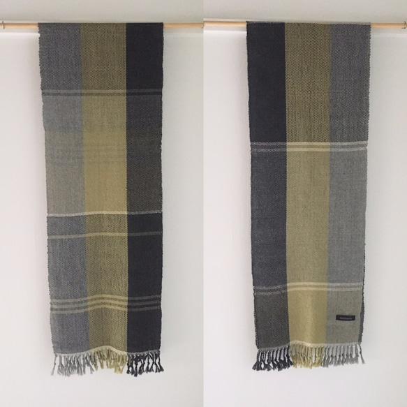 [Unisex Scarf] Green & Gray Mix 第4張的照片