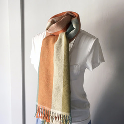 [Unisex Scarf] Green & Orange Mix 第1張的照片