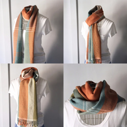 [Unisex Scarf] Green & Orange Mix 第2張的照片