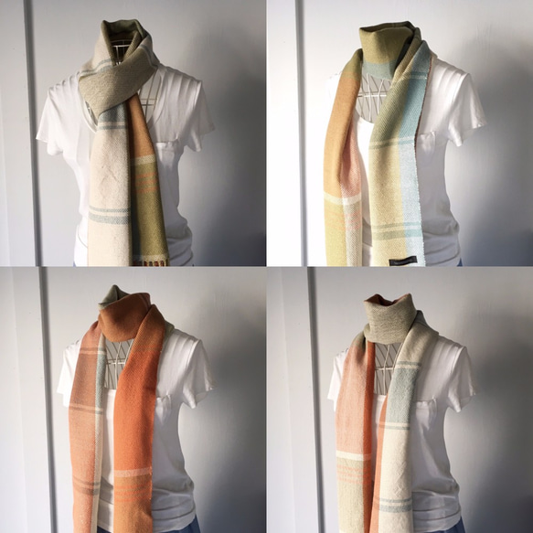 [Unisex Scarf] Green & Orange Mix 第2張的照片