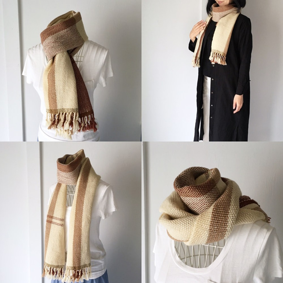 [Unisex Scarf] Beige Mix 4 第2張的照片