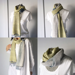 [Unisex Scarf] Yellow & Blue Mix 第2張的照片