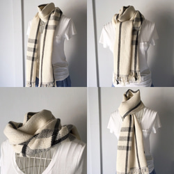 [Unisex Scarf] White & Gray Mix 第2張的照片