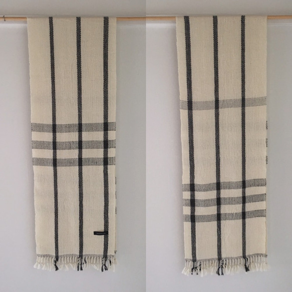 [Unisex Scarf] White & Gray Mix 第4張的照片