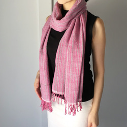 [Unisex Scarf] Pink and Silver - All season available - 第2張的照片