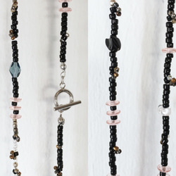 3way・Black mix beads long necklace 4枚目の画像