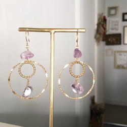 [二月誕生石]紫水晶耳環/給您安全感的耳環 第3張的照片