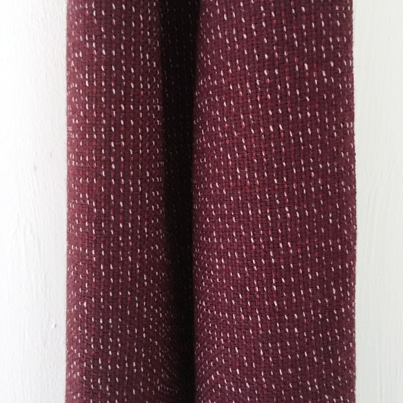 【羊絨：秋冬】男女皆宜：手工編織圍巾“酒紅與白點Vol.2” 第4張的照片