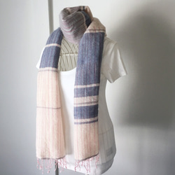 [棉和馬海毛]男女皆宜：手工編織的攤位“粉紅色和藍色混合” 第2張的照片