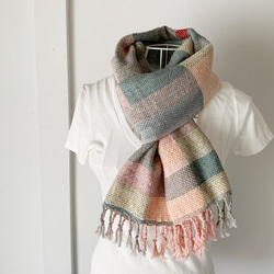 [羊毛] 男女皆宜：手工編織圍巾“斯堪的納維亞混合” 第2張的照片