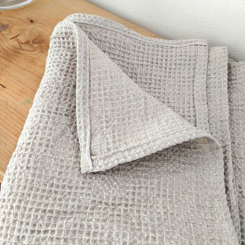 リネン 麻100%　ワッフル バスタオル リネンバスタオル】リネンワッフル 生成り 麻100％ 速乾 新生活 バス