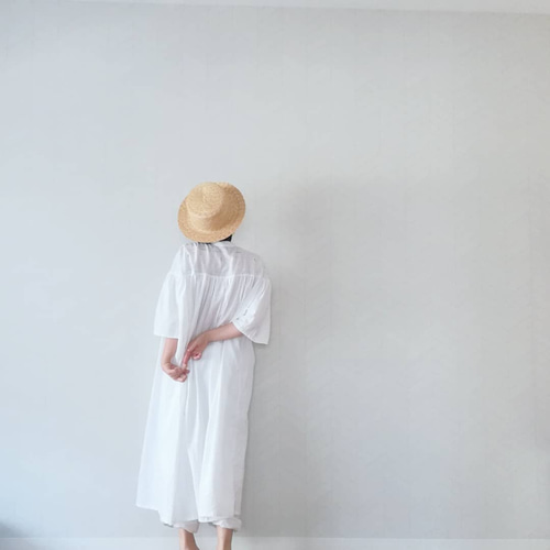ミナペルホネン使用 gardenpatchwork white シャツワンピース