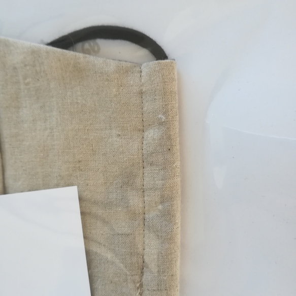 服屋が職業用ミシンで仕立てるシンプルマスク（キナリ黒紐） 4枚目の画像