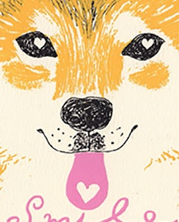 愛を伝える動物達11種＊版画（シルクスクリーン）ポストカード11枚 オカメインコ 柴犬 ハート バレンタイン 4枚目の画像
