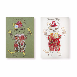 和紙　コラージュ　猫　作品 和紙 コラージュ 猫 作品 初投稿】猫でコラージュ作品「猫をお花