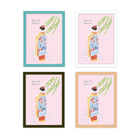 A4ポスター季節の舞妓さん２枚セット＊オフセット印刷＊インテリア  京都 和 3枚目の画像