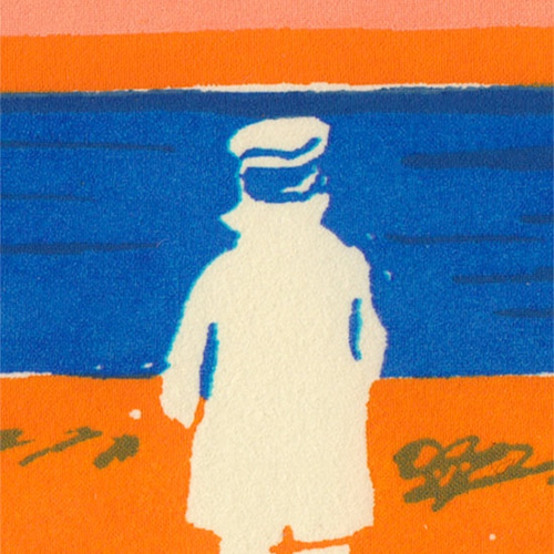 ソワール（版画シルクスクリーン）＊風景、夕焼け、黄昏、海、空