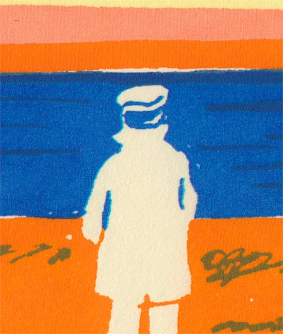 ソワール（版画シルクスクリーン）＊風景、夕焼け、黄昏、海、空 2枚目の画像