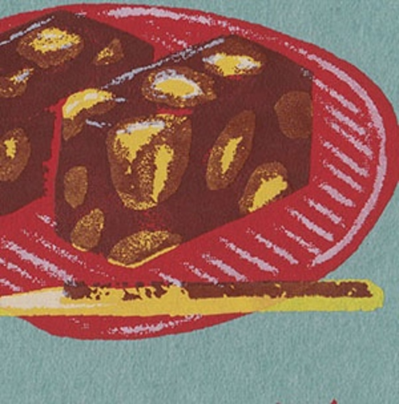 マロンFair＊版画（シルクスクリーン）ポストカード＊５枚セット＊マロンケーキ、栗羊羹、栗ご飯、ハリネズミ 3枚目の画像
