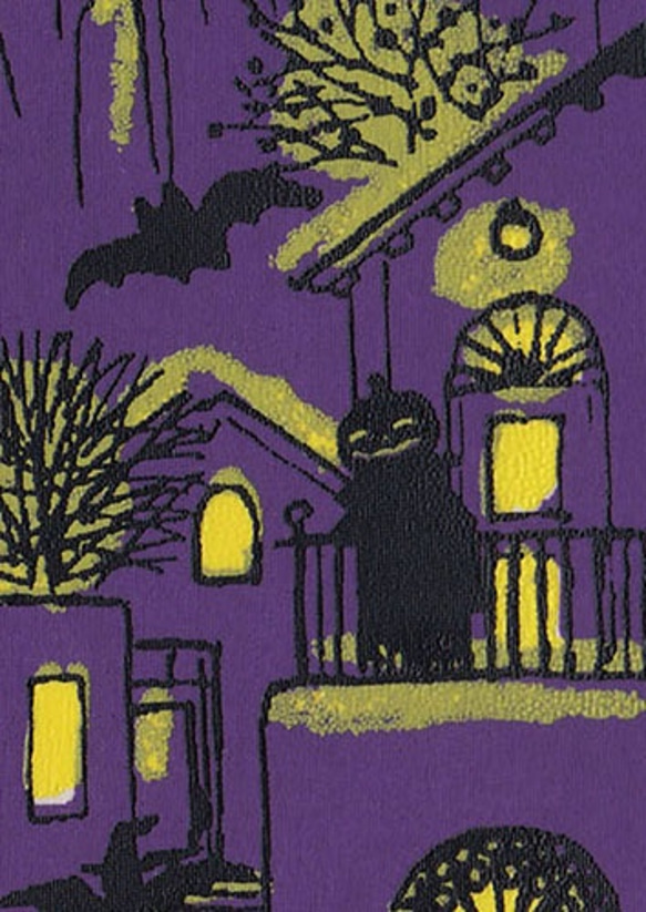 ハロウィンパレード3色＊版画（シルクスクリーン）ポストカード＊3枚セット＊halloween、仮装、シルエット 4枚目の画像