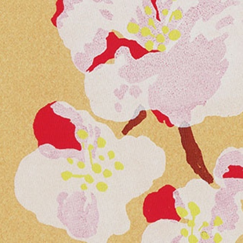 早春のお花＊版画（シルクスクリーン）ポストカード＊椿,菜の花,ミモザ
