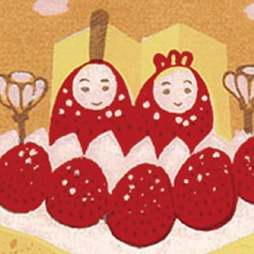 桃の節句(ひな祭り)＊版画（シルクスクリーン）ポストカード＊5