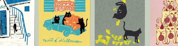 貓咪的時間表明信片12張*打印（絲網印刷）*貓咪事件春季，夏季，秋季和冬季季節性問候季節 第4張的照片