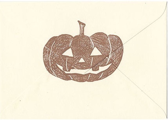 ハロウィン２種のgreetingcard setB＊版画＊限定 halloween カボチャ コラージュ 布 秋 9枚目の画像