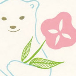 癒しの草花と動物４枚set＊版画（シルクスクリーン)＊ポストカード4枚＊クローバー マーガレット 猫 クマ 白熊 4枚目の画像
