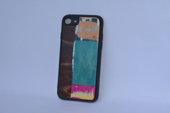 送料無料 iPhoneケース アイフォンケース スケートボード 木目 天然木 木製ケース  iPhone8 2枚目の画像