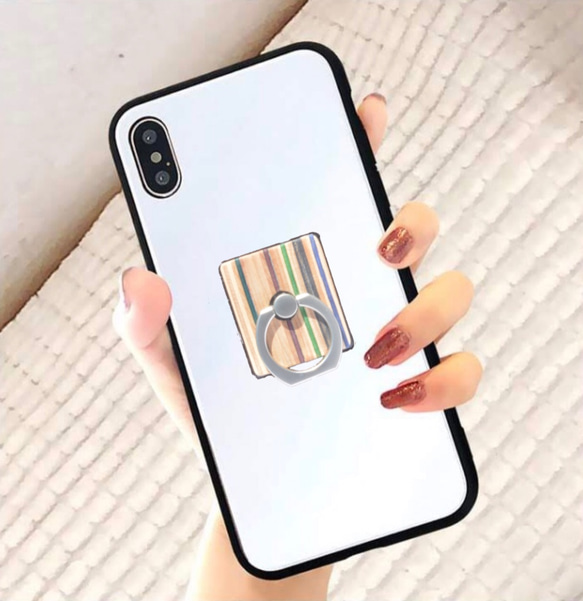 受注生産 職人手作り オリジナルバンカーリング iPhoneケース ミラーケース  iPhone8/7/ 7+/8+/X 2枚目の画像